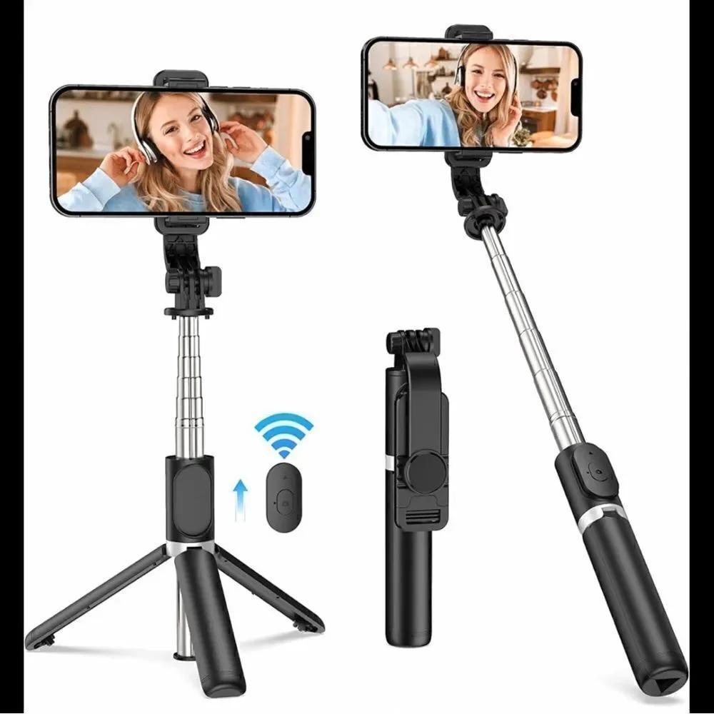 Live broadcast selfie stick hand held tripod with detachable wireless re…